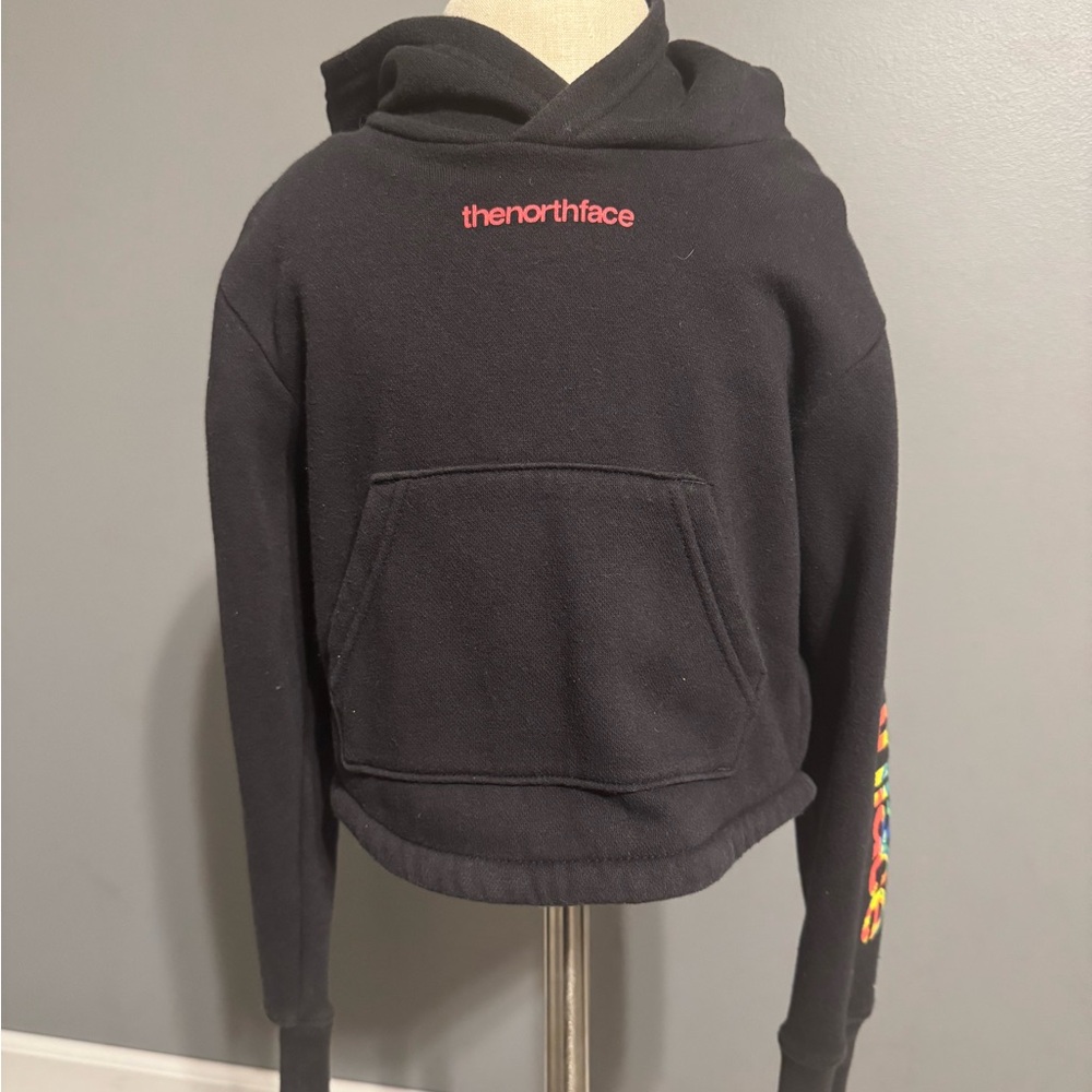 The North Face Kids Black Hoodie with Red Logo